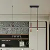 Lámpara colgante minimalista italiana para restaurante, lámpara colgante lineal vintage wabi-sabi de espectro completo para proteger los ojos para mesa de comedor de casa de huéspedes y barra de bar