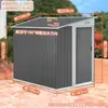 Cobertizo de herramientas para exteriores, Patio jardín, Cuarto de almacenamiento simple para patio, Cobertizo de utilidad metálico móvil