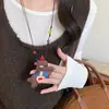 Corda de Cera de Couro Tecido Dachshund Clipe de Olho Colar Desenho Animado Casual Versátil Corrente de Suéter Acessório de Nicho