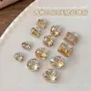 Decoraciones K9 para manicura con pedrería en forma de huevo de paloma color champán, de alta gama, sin base, pedrería grande tipo azúcar helado, lujo ligero, bolas de pedrería para manicura hechas a mano