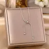 Moda Leve Luxo Titânio Colar de Aço Feminino Simples All-match Requintado Pingente de Zircão Internet Celebridade Clavícula Cadeia Nicho Jóias de Alta Qualidade
