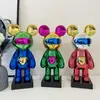 Ornamento Decorativo de Coelho Urso Eletrodepositado Tempo e Espaço para Sala de Estar, Hall de Entrada, Rack de TV, Estante de Exibição, Presente de Feriado de Luxo Leve