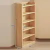 Estante de livros e prateleira de armazenamento em madeira maciça para sala de estar, estante infantil integrada simples, estante de livros multi-camadas para casa para quarto e jardim de infância, novo modelo