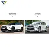 Adequado para Modelos 18-23 do Carro Rav4, Acessórios Automotivos, Kit de Carroceria Pequena Modificado Mona Lisa Dianteiro e Traseiro com Luzes no Para-choque Dianteiro