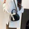 Bolsa feminina estilo coreano, cor sólida, tecido, combinando, pequena, quadrada, casual, fofa, transversal, bolsa de ombro, almofada