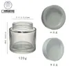 En stock 80 g120g mascarilla facial crema barro película botella sub-blanco tapa simple y doble fondo grueso pared gruesa vidrio cosmético botella de crema