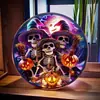 Serie de Calabazas y Cráneos de Halloween de Venta Caliente Transfronteriza Señales de Decoración de Escena de Atmósfera para Puertas y Ventanas de Madera del Hogar