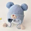 Gorros de otoño e invierno para bebés niños y niñas, gorros para lactantes, gorros de algodón para invierno con protección para las orejas, cálidos, cortavientos, gorros infantiles con forro de polar
