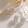 Pendientes de Aro en C de Circonita Retro de Lujo Ligero, Diseño de Nicho, Pendientes Exquisitos y Versátiles, Moda de Alta Gama y Accesorios de Oreja Personalizados