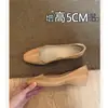 Versión de Piel de Oveja con Tacón Oculto de 5 cm, Zapatos de Boca Baja, Piel Genuina, Sencillos y Versátiles, Suela Suave, Sin Cordones, Zapatos para el Trabajo Diario, Zapatos de Mujer