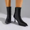Botas Femininas Elegantes Casuais de Salto Alto, Botas de Couro Bico Fino, Sapatos Femininos para Exportação - Nova Moda Outono/Inverno 2026