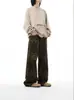 Jeans de Pierna Recta con Estampado de Leopardo Retro Americano para Hombres y Mujeres High Street Original Nuevo Estilo Sueltos Vintage Casual