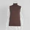 Conjunto de Suéter Tejido Transfronterizo Estilo Europeo y Americano Otoño Temprano 2025 Camiseta Base sin Mangas de Cuello Alto + Conjunto de Suéter Cardigan para Mujer