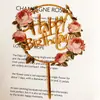 Fabricantes de cartões de bolo de acrílico com impressão colorida tridimensional transfronteiriça diretamente para decoração de bolo de aniversário, casamento, Feliz Bolo