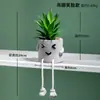 Sencilla creativa muñeca de pies colgantes cilindro de cemento simulación planta suculenta maceta sala de estar decoración del hogar fabricantes mayoreo