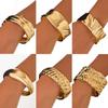 Moda de joyería transfronteriza de Europa y Estados Unidos pulsera irregular de aleación de alto sentido plegable traje de pulsera ancha