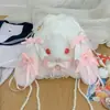 Mochila Pequena Lolita Doce e Menina, Bolsa Transversal com Boneca de Coelho Fofa, Bolsa de Ombro de Pelúcia Fashion de Aparência Sofisticada
