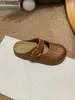 Mules Fechadas com Fivela, Textura Trançada Estilo Retrô Francês, Nova Coleção Primavera 2026, Moda para Uso Externo com Solado Grosso