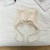 Gorro de Lana Tejido con Forma de Oreja de Gato para Niños, Nuevo Estilo Otoño e Invierno, Color Sólido, Cortavientos, Gorro sin Cierre con Cordones para Niños y Niñas