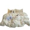 Ropa de cama de cuatro piezas de terciopelo de leche de extinción total para el corazón de una niña, juego de tres piezas de funda de edredón tallada de terciopelo coral engrosado de invierno 4
