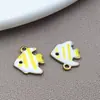 Acero Inoxidable Esmalte Goteo de Aceite Peces Tropicales Marinos Colgante Colgante DIY Pendientes Hechos a Mano Collar Llavero Adornos