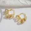 Pendientes Redondos con Borlas Incrustados de Diamantes, Pendientes Exquisitos Transfronterizos de Lujo Ligero, Estilo de Nicho de Gama Alta, Pendientes Versátiles y Personalizados al por Mayor para Mujer