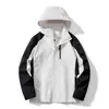 Chaqueta 3 en 1 de Bloques de Color para Exteriores para Mujer, Primavera y Otoño 2026, Viajes en Grupo de Primavera y Otoño, Camping, Capucha Desmontable, Chaqueta de Montañismo