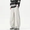 Pantalones casuales de moda estilo americano con pierna curva para hombre, nueva colección primavera/otoño 2026, corte holgado, pierna recta, fluidos, pierna ancha