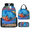 Mochila Escolar Infantil Stitch Estilo Europeo y Americano Estudiante de Primaria Mochila Ligera Impresión Digital Bolsa de Almuerzo