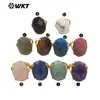 Anillo Unisex Wt-R604 Forma de Huevo de Ganso Textura de Gema Lapislázuli Amatista Chapado en Oro de 18 Quilates para Hombres y Mujeres