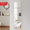 Pegatina de Espejo Decorativo Acrílico Cuadrada 1mm Autoadhesiva Extraíble Pegatina de Pared para Decoración de Pared de Fondo de Sala de Estar Dormitorio en Casa