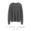 Suéter de Cachemira Estilo Nuevo con Diamantes, Suéter Base de Punto Suave Baby Velvet de Cuello Redondo para Mujer, Suéter Pulóver Elegante