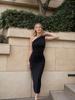 Vestido de Moda Femenina Transfronterizo Estilo Socialité de Alta Gama 2026 Otoño e Invierno Nuevo Estilo Cuello Diagonal Elegante Vestido Largo para Banquetes