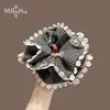 Goma de Pelo de Cuadros con Encaje para Mujer, Lazo de Alto Gama de Nicho para Cola de Caballo en la Parte Posterior de la Cabeza, Accesorio para el Cabello