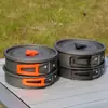 Set de Cocina Portátil para Camping al Aire Libre Aleación de Aluminio Oxidación Dura Combinación de Olla Tetera Hervidor para 2 Personas 3 Personas Utensilios de Cocina Vajilla