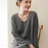 Lujo Ligero Suave y Acogedor ~ Suéter de Cachemir para Bebé para Mujer, Cuello en V, Estilo Holgado y Relajado, Suéter Versátil de Punto Trenzado Oversize