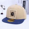 Sombreros Infantiles de Comercio Exterior con Parche de Letra g, Gorras Hip-Hop con Bloques de Color, Gorras de Béisbol de Ala Plana para Street Dance, Sombreros de Sol para Primavera y Verano