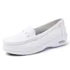 Zapatos de Enfermera para Mujer en Primavera y Verano, Suela Suave, Transpirables, No Cansan, Antideslizantes, Piel Genuina, Zapatos Específicos para Enfermeras de Hospital, Zapatos Blancos de Trabajo