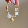 2026 Nuevo Pulsera de Conchas Estilo Resort de Playa Diseño de Nicho Personalizado Pulsera de Perlas Joyería de Mano Azul Océano