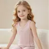 Chaleco de Lycra y Algodón para Niños 7A Antibacteriano Sin Mangas Camiseta Interior para Niñas Chaleco Clase A Capa Base Sin Mangas para Niños Grandes