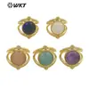 WT-R475 estilo europeo color retro piedra preciosa redonda diseño hueco ropa lisa para niñas anillo de joyería combinable