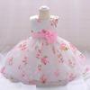 Vestido de Batismo para Bebê Transfronteiriço 2026, Celebração de 100 Dias para Recém-Nascidos, Vestido de Mês Completo, Vestido de Casamento Estampado para Meninas Estilo Europeu e Americano, Vestido Infantil