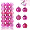 Juego de 36 piezas de adornos de Navidad, decoraciones para árbol de Navidad de 3/4 cm, brillantes, bolas empaquetadas en cubo, bolas de plástico electroplateado