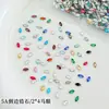 Rhinestones para decoración de uñas de zirconia cúbica de corte redondo de 2*4 mm, modernos y deslumbrantes, tamaño pequeño, calidad 5A, base plana, para decoración DIY y accesorios pequeños