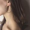 Pendientes de Aro Clásicos Básicos Combinables de Plata S925 Pendientes de Círculo Simple Europeo Americano Exagerado 327