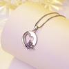 Zhenrong Joom Amazon Wish New Bow Heart Colgante Collar de amatista con incrustaciones de moda europea y americana