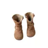 Botas Ins de Ante Francés con Pila Apilada Otoño e Invierno 2026 Nuevo Estilo Coreano para Niñas Estilo Retro con Forro de Felpa Slip-On de Media Caña