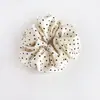 Scrunchie Simples e Elegante, Scrunchie Preto e Branco com Bolinhas Retro Francês, Elástico de Cabelo Estiloso para Rabo de Cavalo