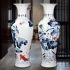 Cerâmica Jingdezhen Lótus Pintado à Mão com Mais do que a Cada Ano Vaso Grande de Chão para Casa Sala de Estar Pátio Grandes Ornamentos