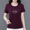 Camiseta de manga corta para mujer de comercio exterior transfronterizo, nuevo modelo de verano 2026, estampado de letras, cuello redondo, corte holgado, top casual juvenil
